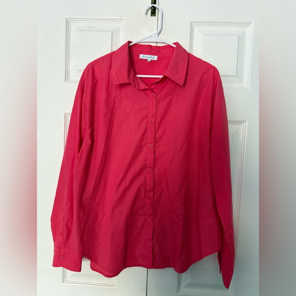 EmoryPark Hot Pink Button-Up Shirt